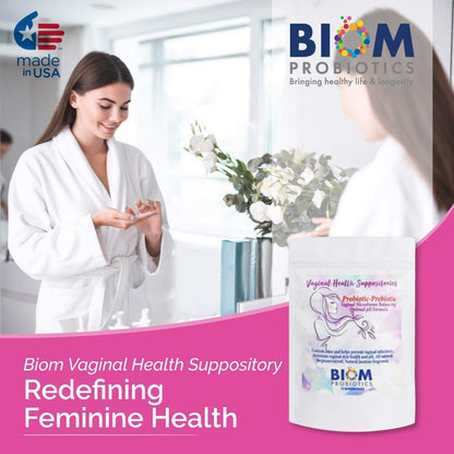 Biom Vaginal Probiotic Suppository: Natural Vaginal pH and Odor Control Regimen; Balance