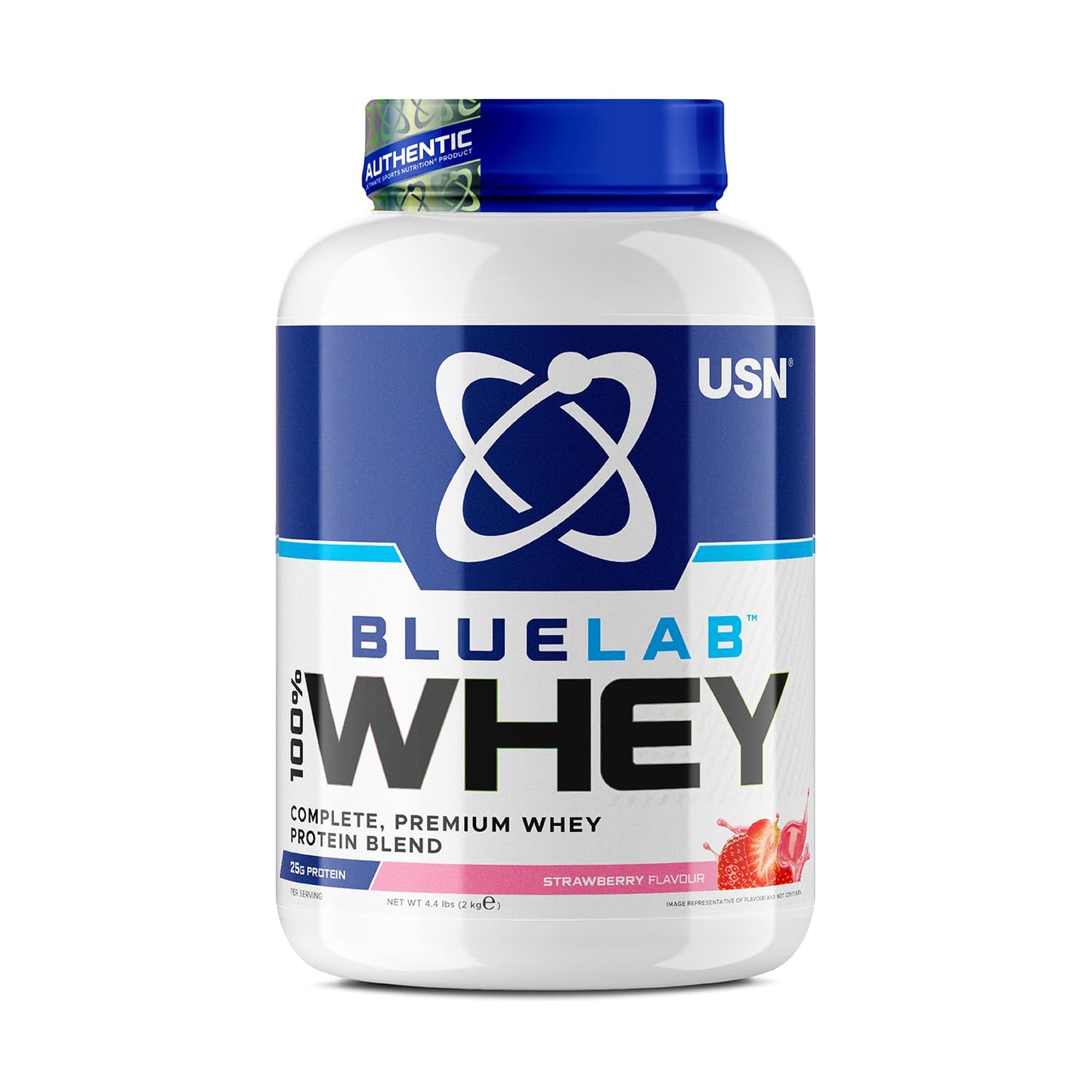 USN Blue Lab Whey Protein Powder: Strawberry - Whey Protein 2kg - Post-Workout -