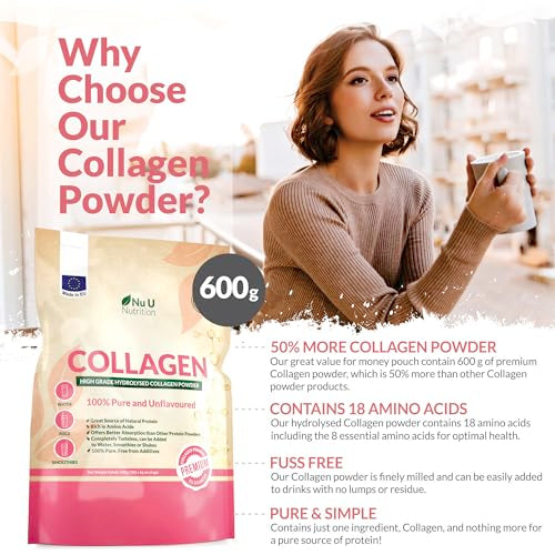 Collagen Powder 600g - 100 Servings - High Grade Pure Bovine 100% - Collagen Peptides Hydrolysate