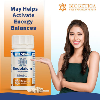 Biogetica Holoram Endokrium Supplement: 60 Capsules of 100% Vegan - Sage, Cimicifuga, Rosemary