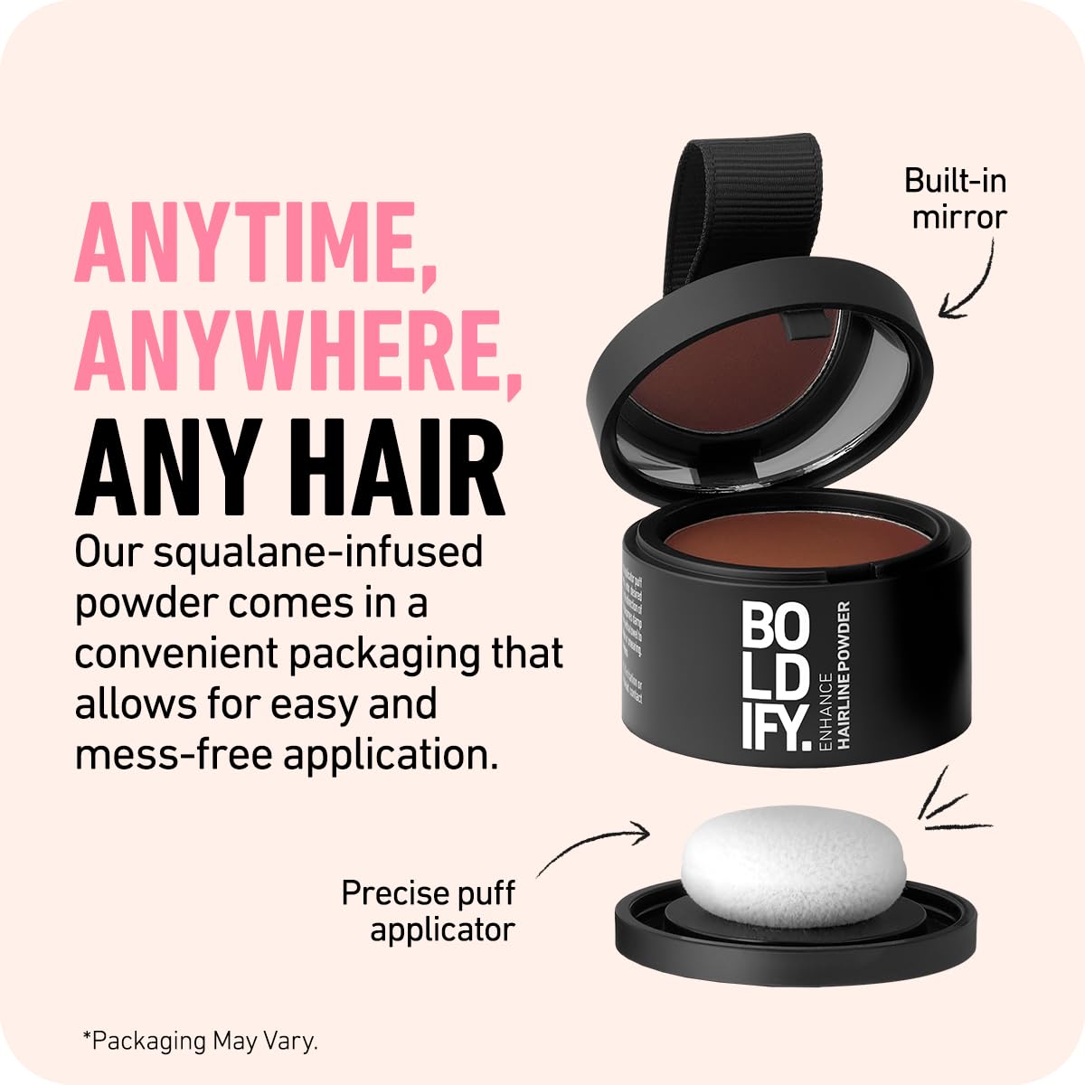 BOLDIFY Hairline Powder - LARGER 10g Bottle - Root Touch Up Powder - Instantly Conceals