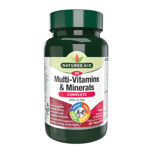 Natures Aid Multivitamins and Minerals, 90 Count (Pack of 1), (Packing may vary)