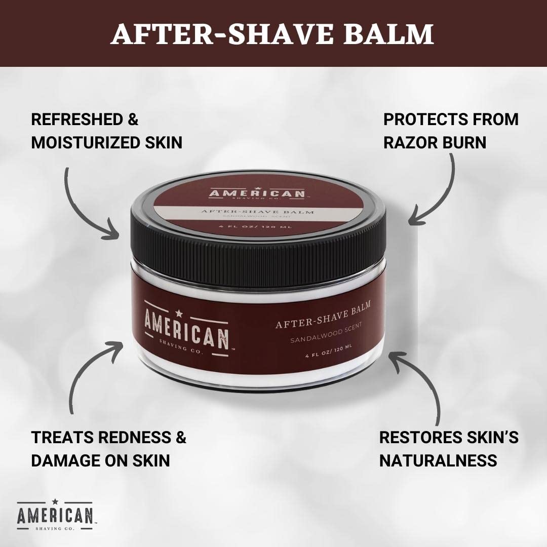 American Shaving Co. After Shave Balm for Smooth (Sandalwood Scent), Soothes and