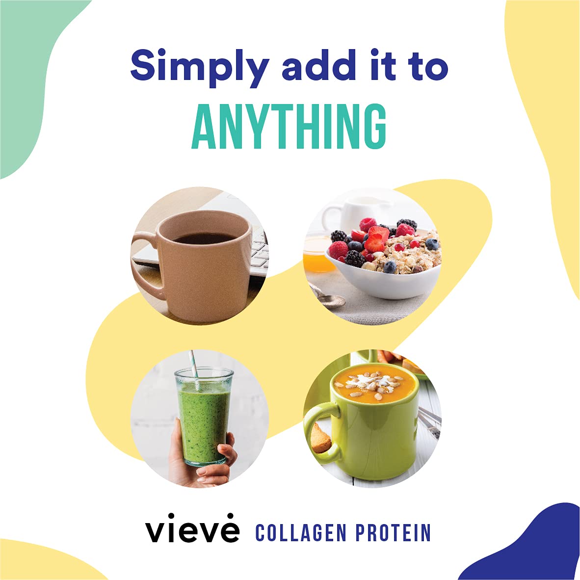 Vieve Collagen Protein Powder - Hydrolysed Bovine Peptides - Diet Support Supplement for Skin, Hair, Nail