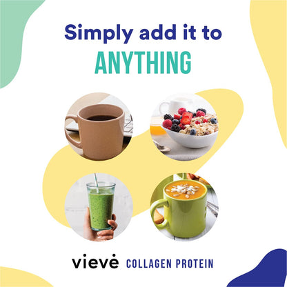 Vieve Collagen Protein Powder - Hydrolysed Bovine Peptides - Diet Support Supplement for Skin, Hair, Nail