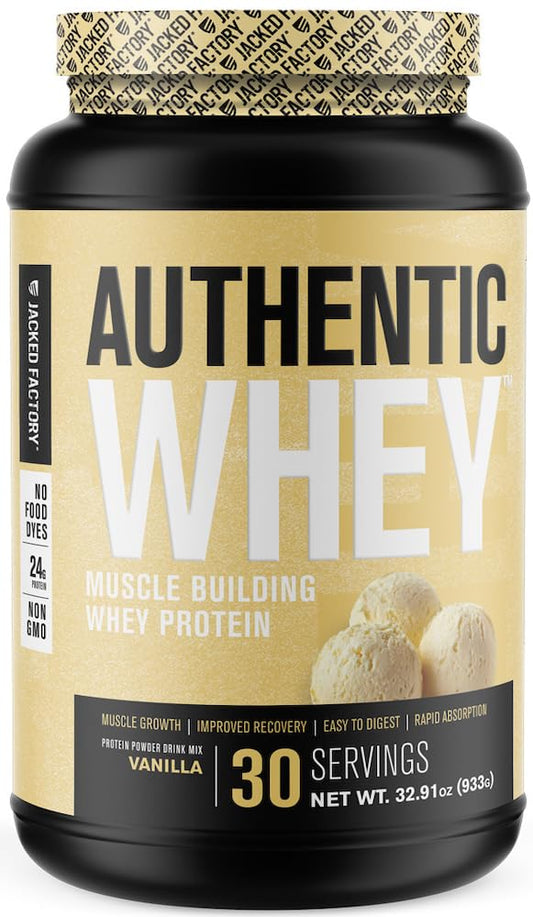 Jacked Factory Authentic Whey Muscle Building Whey Protein Powder - Low Carb