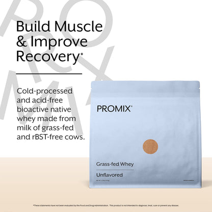 Promix Whey Protein Powder, Unflavored - 2.5lb Bulk - Grass-Fed & 100% All Natural