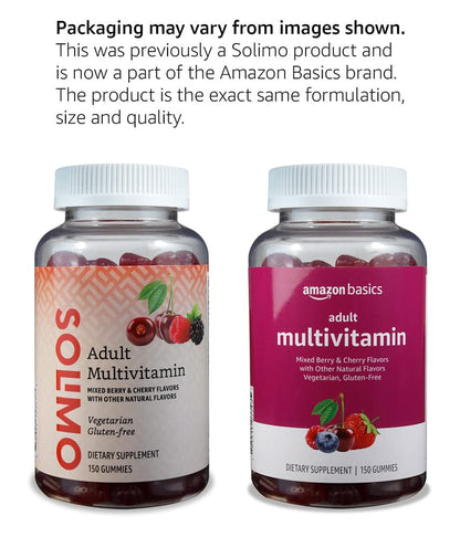 Amazon Basics Adult Multivitamin, 150 Gummies, 75-Day Supply, Mixed Berry