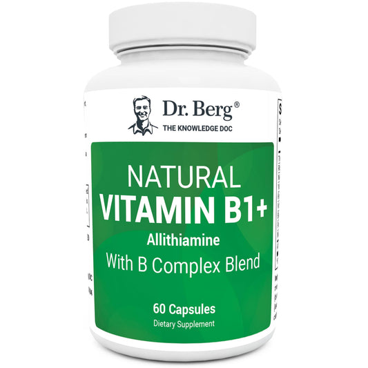 Dr. Berg Natural Vitamin B1 B6 B12 Complex - Allithiamine Vitamin B1 Supplement 