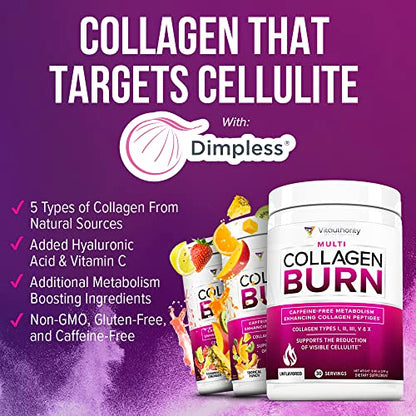 Multi Collagen Burn: Multi-Type Hydrolyzed Collagen Protein Peptides with Hyaluronic Acid