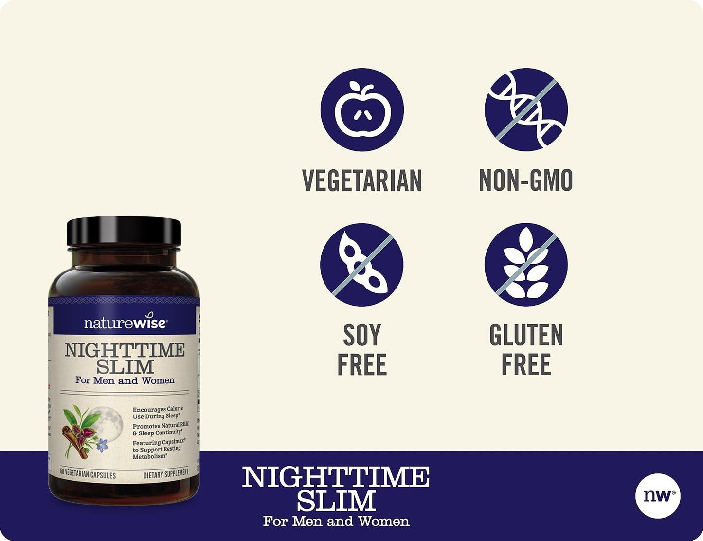 NatureWise Nighttime Slim with Capsimax - Natural Thermogenic Green Coffee Bean & Forskolin