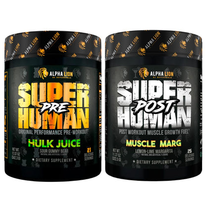 ALPHA LION Superhuman Pre Workout Powder & Post Workout Recovery Bundle