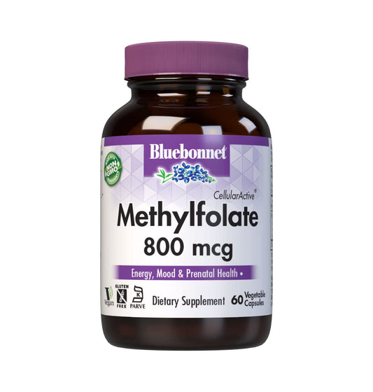 Bluebonnet Nutrition CellularActive Methylfolate 800 mcg – Formulated with Quatrefolic - for Energy