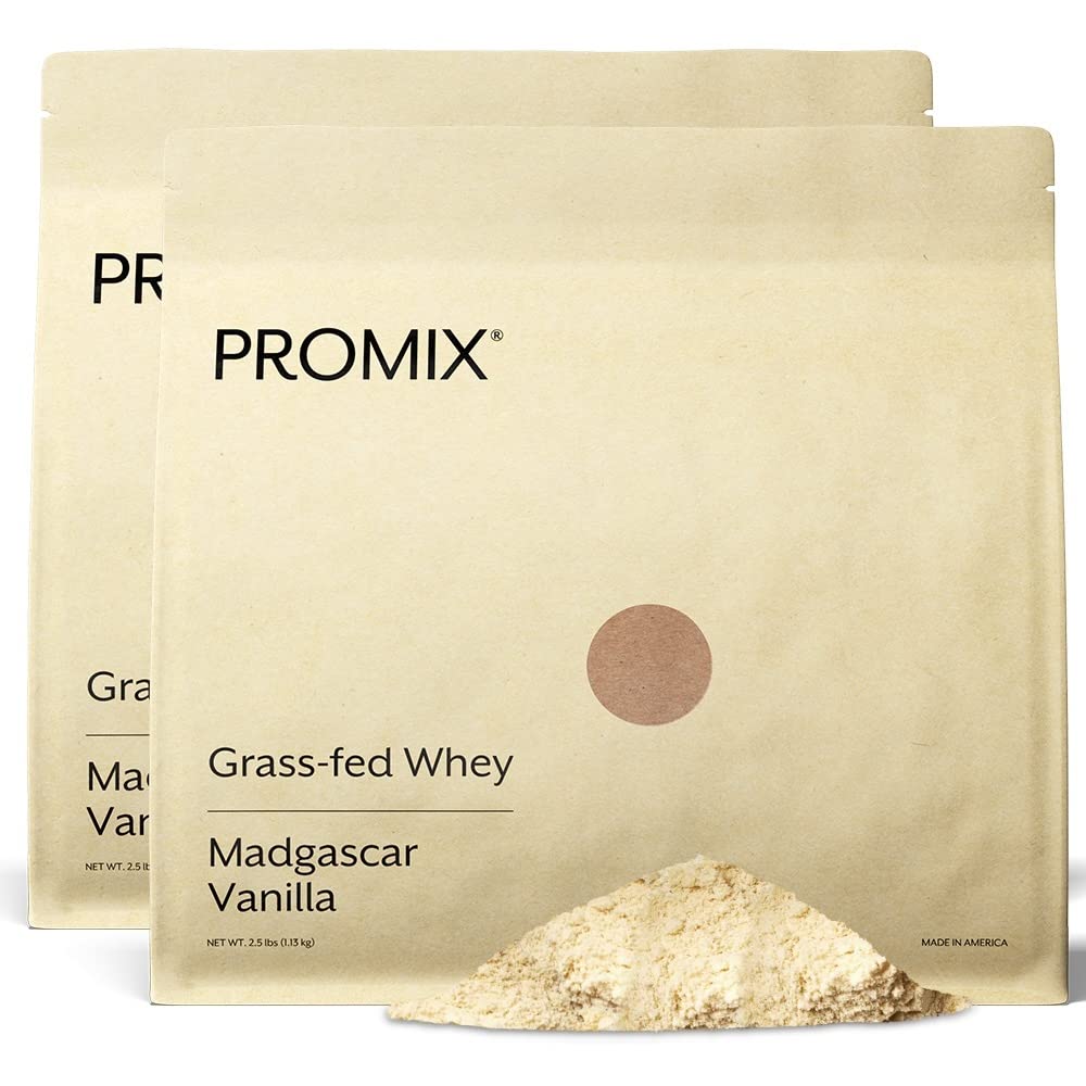 Promix Whey Protein Powder, Vanilla - 5lb Bulk - Grass-Fed & 100% All Natural 