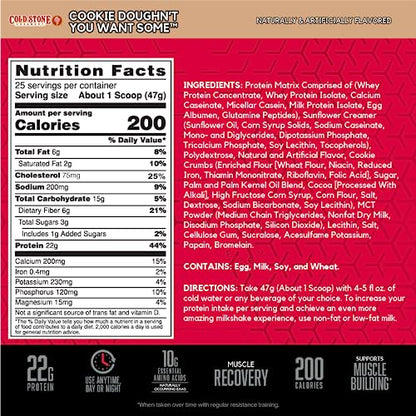 BSN Syntha-6 Whey Protein Powder, Cold Stone Creamery- Cookie Doughn't You Want