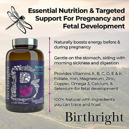 Birthright Complete Prenatal Supplement for Fetal Development… Folate, Choline + DHA