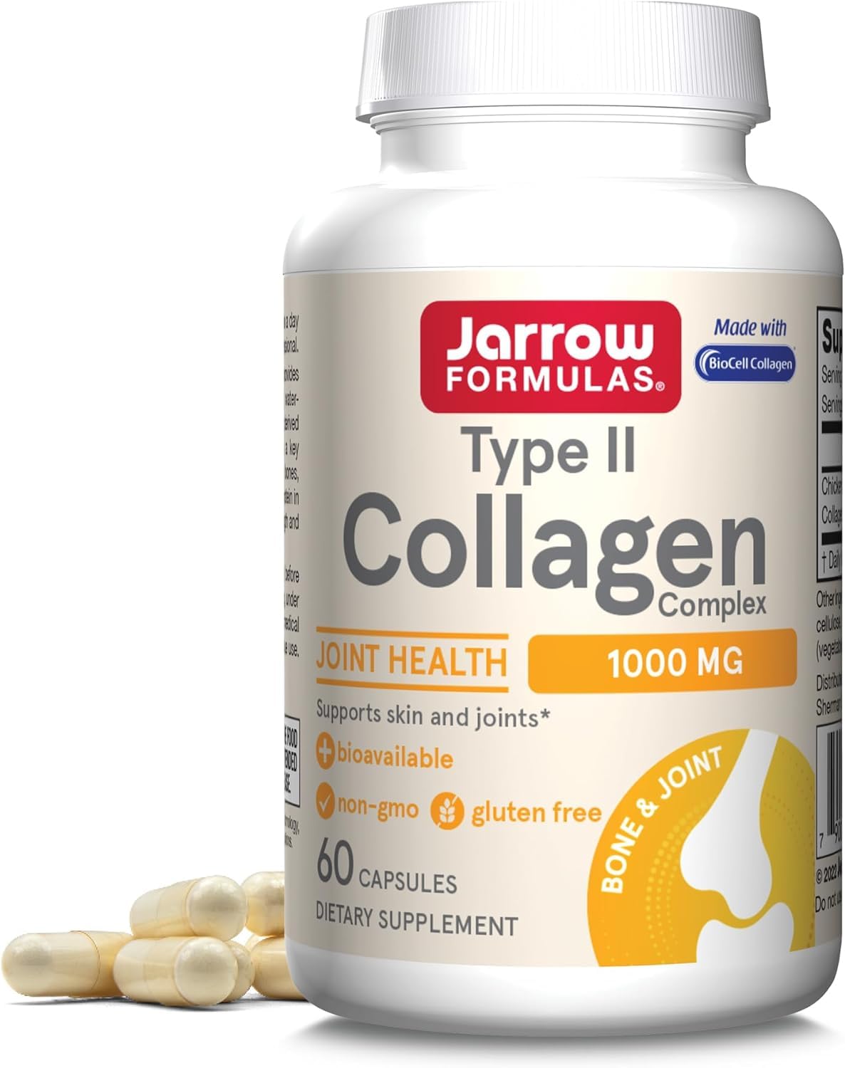 Jarrow's Type II Collagen Complex (Type 2 Collagen), 60 Capsules, Lab-Tested