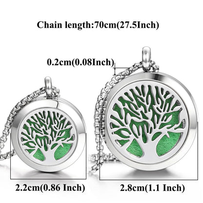 Aromatherapy Essential Oil Diffuser Necklace Tree of Life Cloud Design Stainless Steel Locket