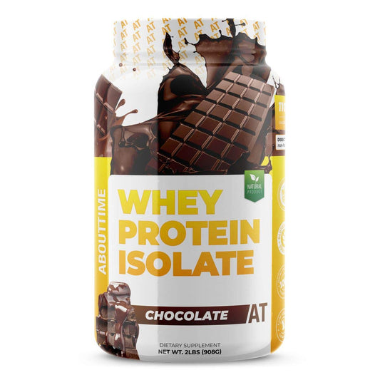 About Time Whey Protein Isolate Chocolate 2lb - 25g Protein, Non-GMO, 0g Fat, 0g Sugars