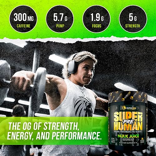 ALPHA LION Superhuman Pre Workout Powder & Post Workout Recovery Bundle, Sustained Energy & Focus + Lean Muscle Growth, Strength & Volume (Hulk Juice & Gainy Smith Apple)