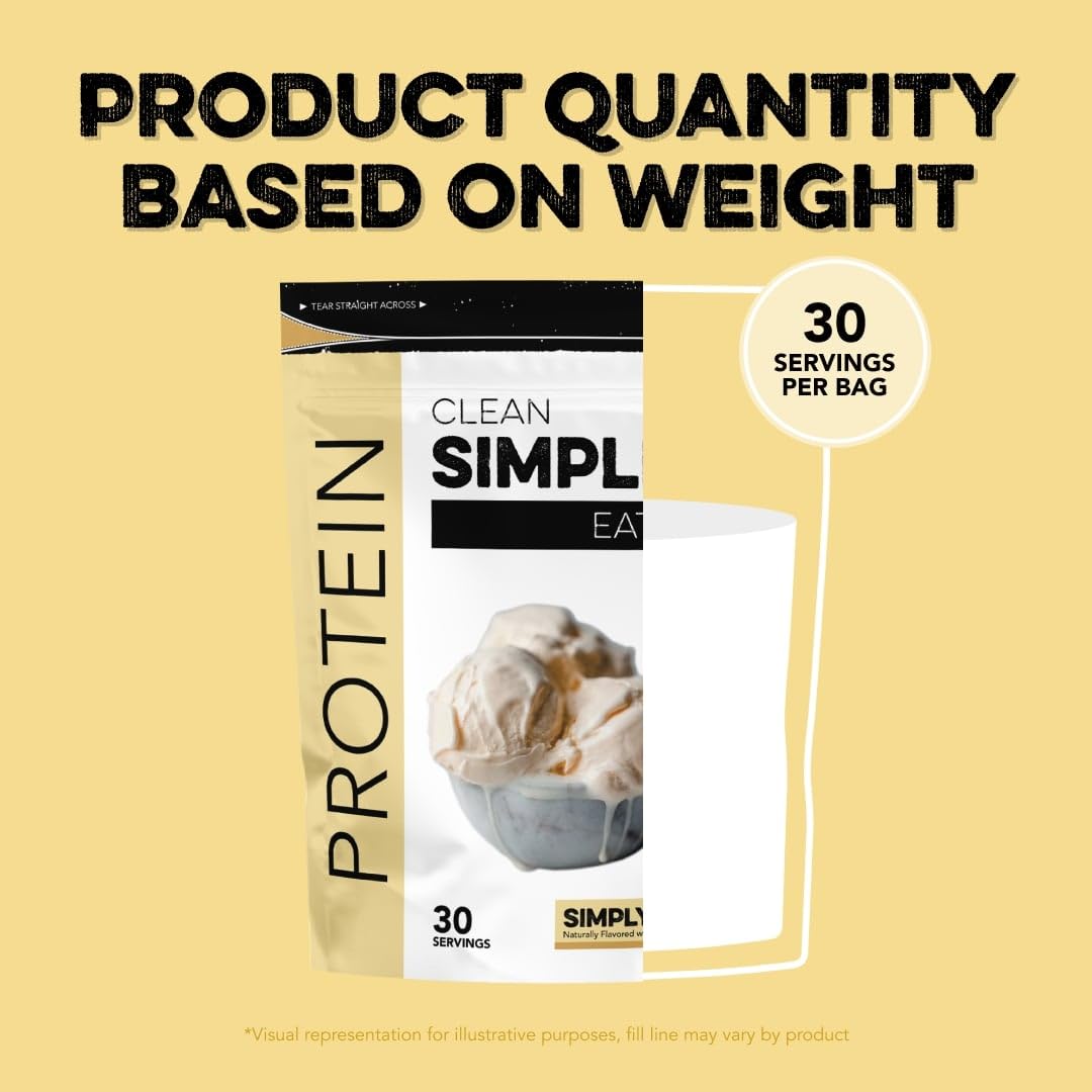 Clean Simple Eats Simply Vanilla Whey Protein Powder, Natural Sweetened and Cold-Proce