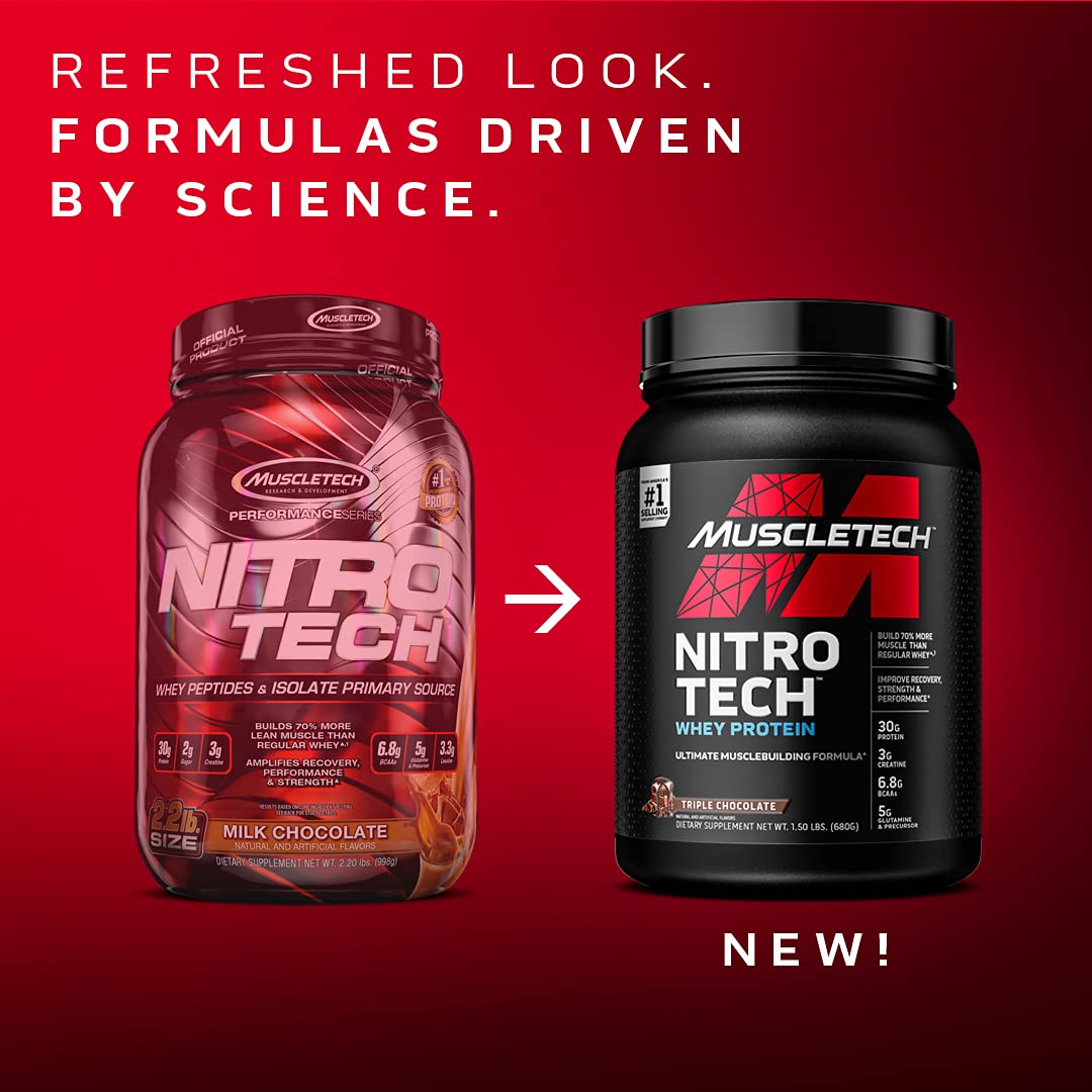 Whey Protein Powder | MuscleTech Nitro-Tech Whey Protein Isolate & Pepti