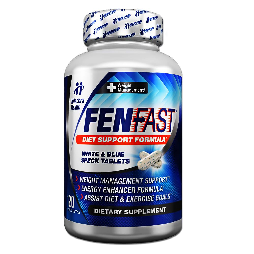 FASTCUT Fen►Fast Weight Management Supplement with Powerful Energy Boost 120 White Blue Tablets