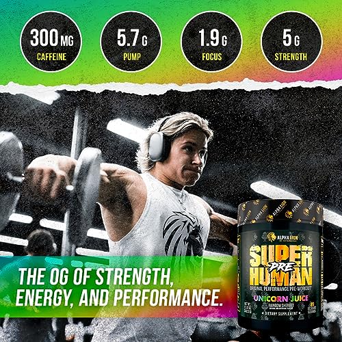 ALPHA LION Superhuman Pre Workout Powder, Beta Alanine, L-Taurine & Tri-Source