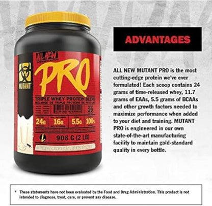 Mutant Pro – Triple Whey Protein Supplement – Time-Released for Enhanced Amino Acid Absorption