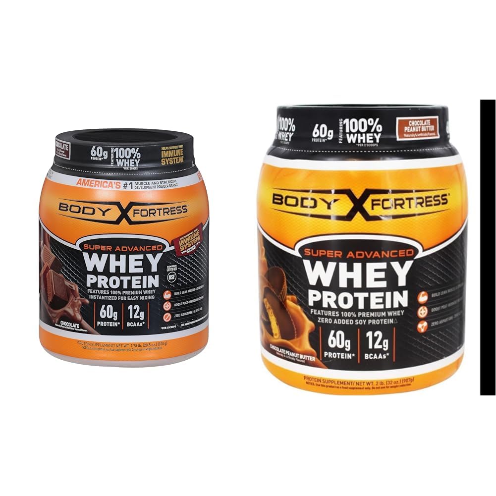 Body Fortress 100% Whey, Premium Protein Powder, Chocolate, 1.78lbs (Packaging May