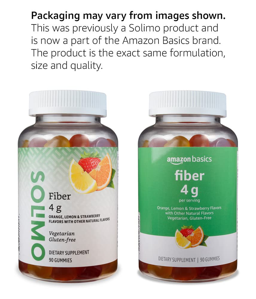 Amazon Basics (previously Solimo) Fiber 4g Gummy - Digestive Health