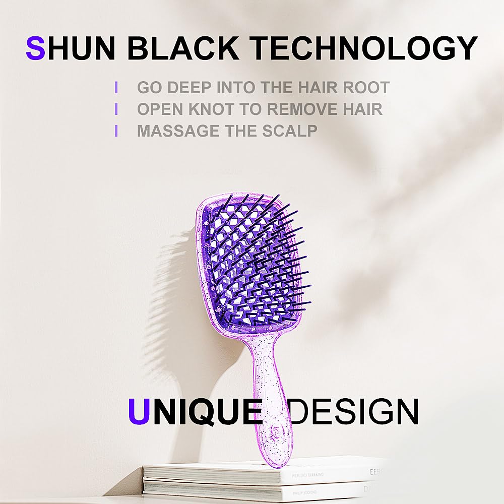 Wet & Dry Vented Detangling Hair Brush, Cherry Blossom