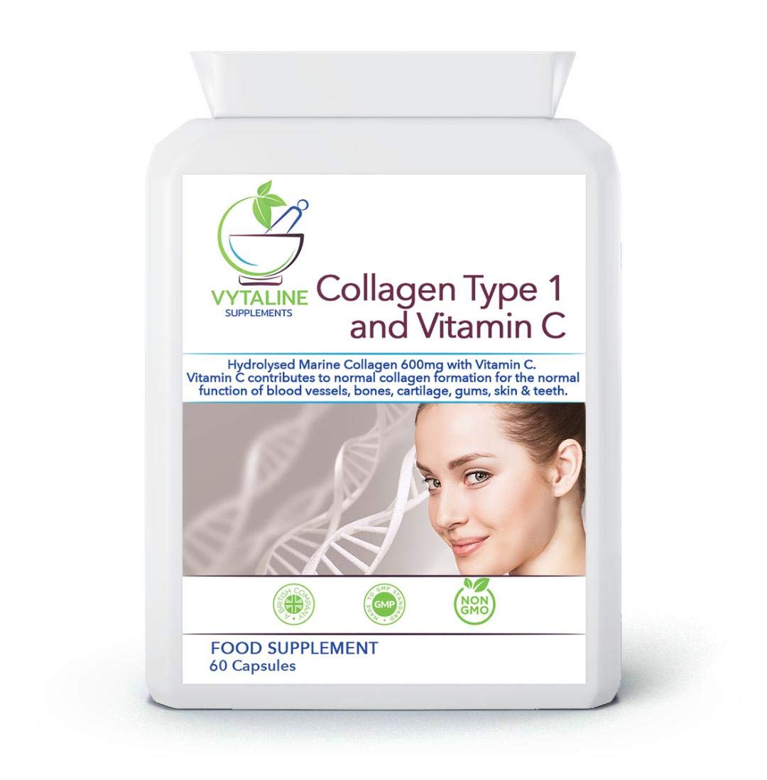 Marine Collagen Supplement for Women with Vitamin C - High Strength 600mg of Pure Hyaluronic