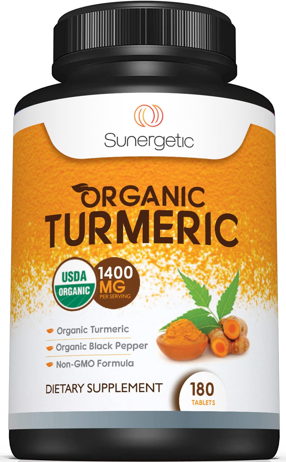 Sunergetic USDA Certified Organic Turmeric Supplement – Includes Organic Turmeric 