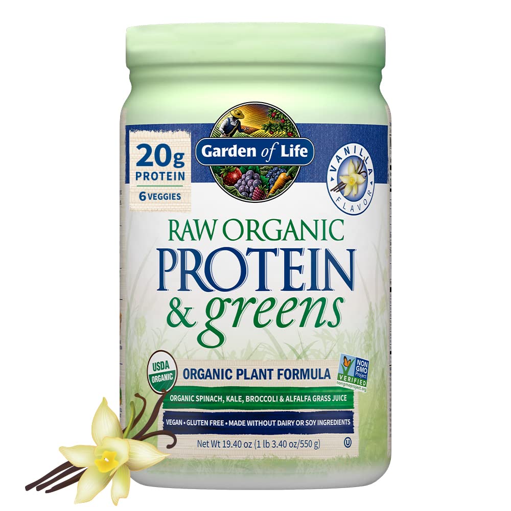 Garden of Life Raw Organic Protein & Greens Vanilla - Vegan Protein Powder 