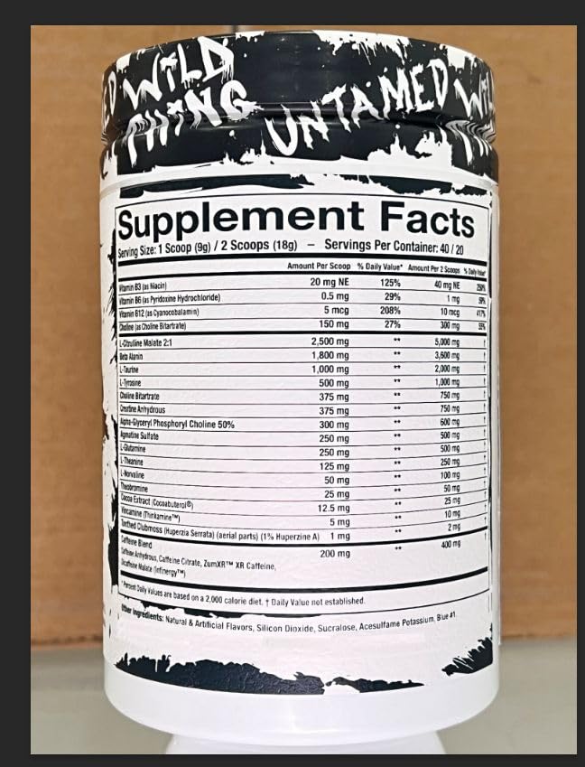 Assault Labs Wild Thing Pre Workout Powder Blend of Di-Citrulline Malate,Beta Alanine,L-Glutamine,Caffeine Anhydrous,L-Tyrosine for Body Builders and athlets| 2 Flavor Options (Rocket Pop)