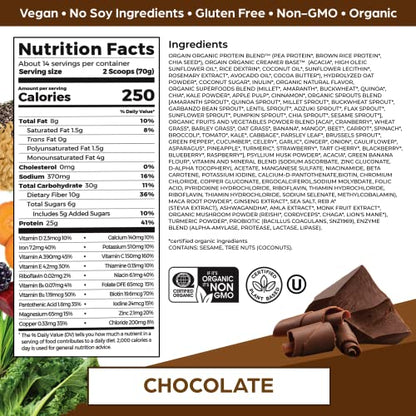 Orgain Organic Perfect Meal Replacement Protein Powder, Chocolate - 25g Plant Based