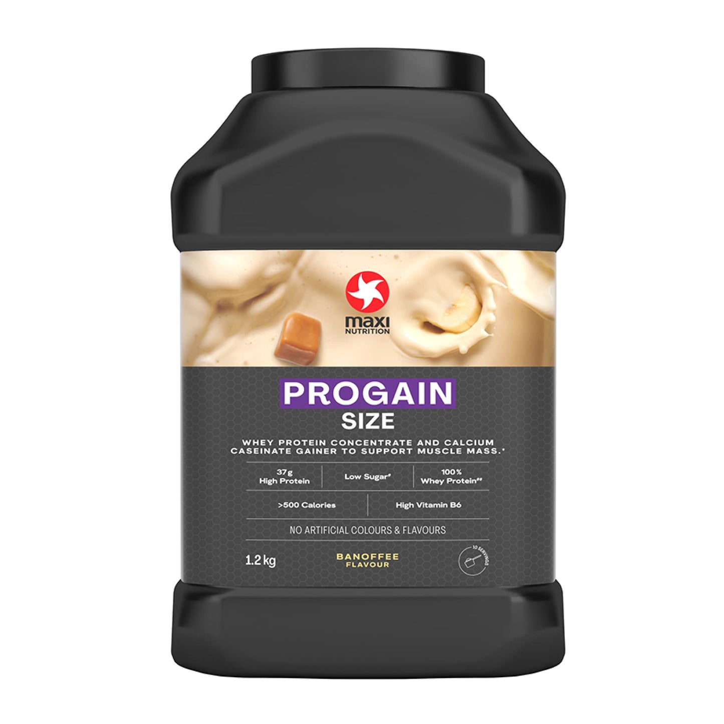 MaxiNutrition - Progain, Banoffee - Whey Protein Powder for Size & Muscle Mass – Low Sugar