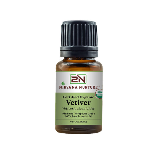 Nirvana Nurture Vetiver Essential Oil USDA Certified Organic 100% Pure Premium Therapeutic Grade