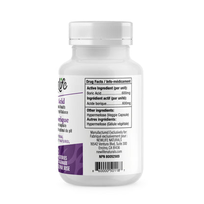 NewLife Naturals - Boric Acid Suppositories for Women pH Balance Pills - 600mg - Feminine Care