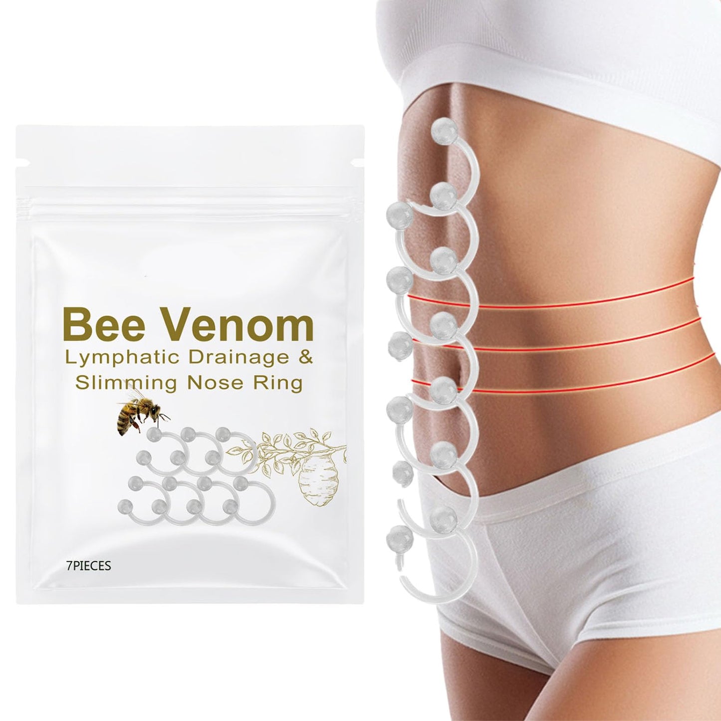 Bee Venom Slimming Nose Ring GGPM Bee Venom Lymphatic Drainage & Slimming Nose Ring Bee