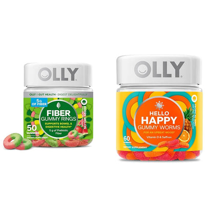 OLLY Fiber Gummy Rings, 5g Prebiotic Fiber, FOS (Fructo-oligosaccharides), Digestive 