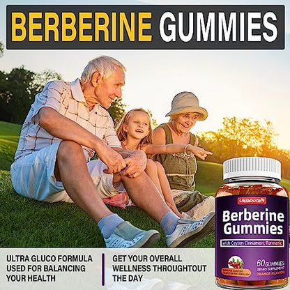 Berberine Gummies with Ceylon Cinnamon 2000mg High Potency Berberine HCI Supple