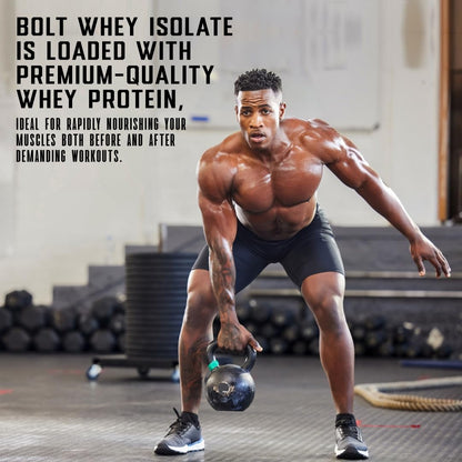 Bolt Nutrition Whey Isolate Protein Powder | with Superfood Phycocyanin | Muscle Strength