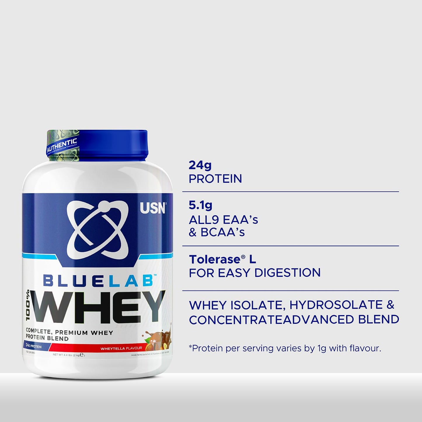 USN Blue Lab Whey Protein Powder: Wheytella - Whey Protein 908g - Post-Workout