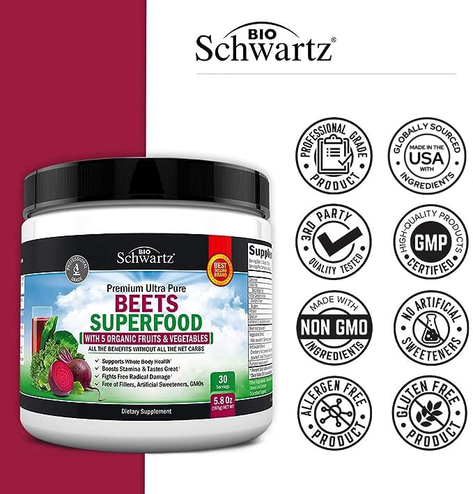 Beet Root Powder - Beets Superfood Supplement with Vitamin C Plus Organic Antioxidant