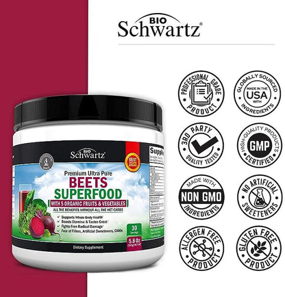 Beet Root Powder - Beets Superfood Supplement with Vitamin C Plus Organic Antioxidant