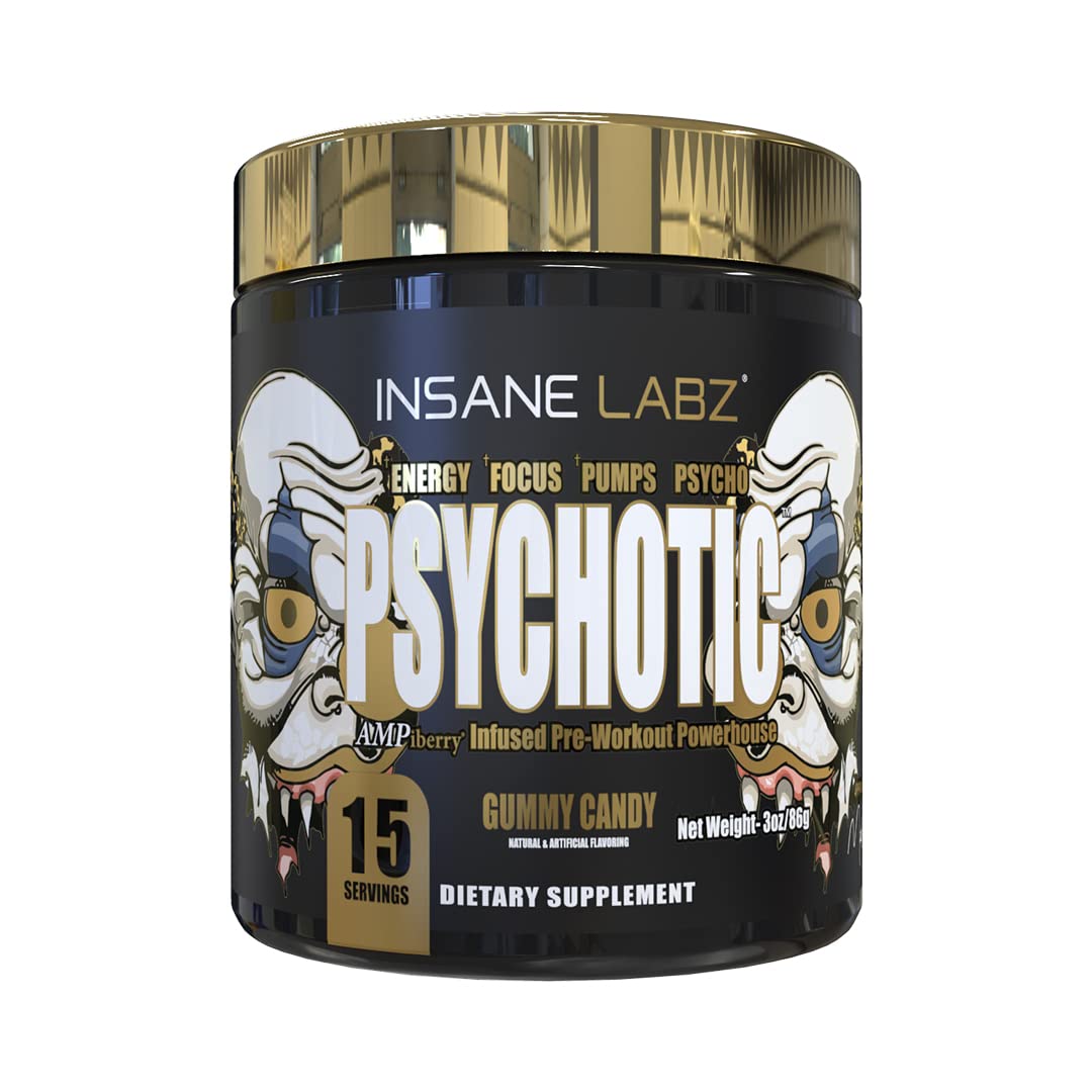 Insane Labz Psychotic Gold, High Stim Pre Workout Powder, Extreme Lasting Energy