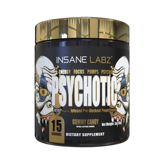 Insane Labz Psychotic Gold, High Stim Pre Workout Powder, Extreme Lasting Energy