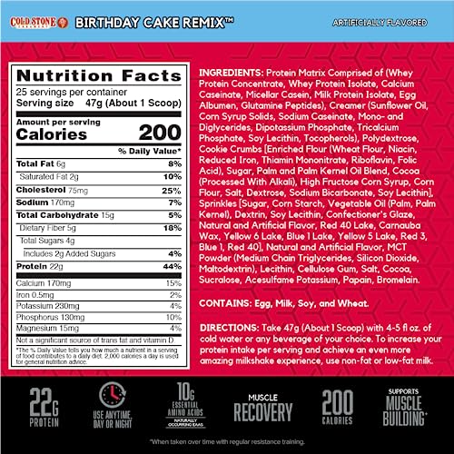 BSN Syntha-6 Whey Protein Powder, Cold Stone Creamery- Birthday Cake Remix Flavor